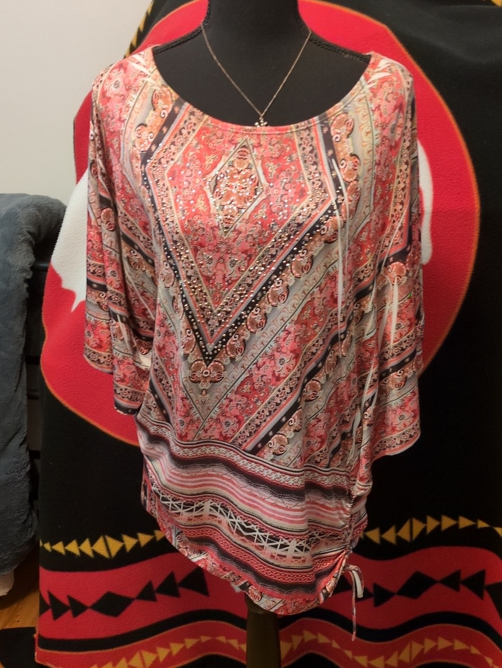 Style & Co. Coral Paisley Boho Tunic Top